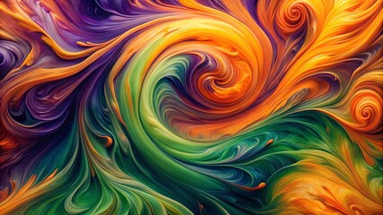 Abstract Swirls of Vibrant Hues, Intertwining and Evoking a Sense of Fluid Motion and Captivating Depth