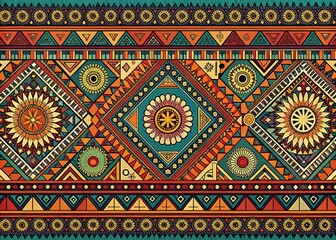 Ethnic Tribal Boho Seamless Line Border Set for Aztec Patterns and Mud Cloth Designs