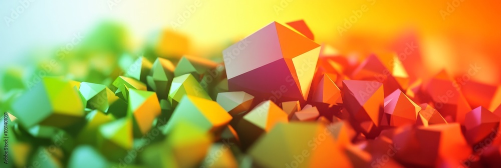 Aufkleber a vibrant and colorful abstract background featuring geometric shapes in a field of green, yellow, a