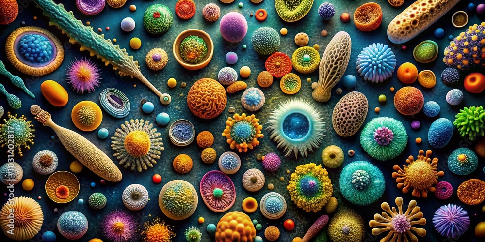 Aufkleber exploring the microscopic world of microbes and bacteria: a visual journey