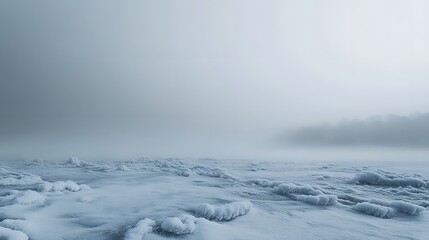 Obraz premium Icy Landscape with Drifting Snow