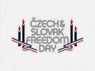 Czech & Slovak Freedom Day with Candles and Flags