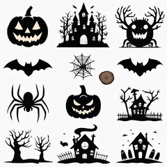 Obraz premium halloween icons set