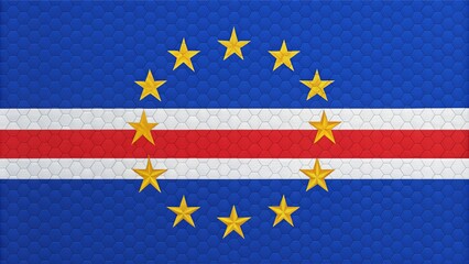 Flat Illustration of Cape Verde Flag - National Flag Design for Cape Verde with Vibrant Colors and Geometric