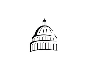 US Capitol dome vector logo black and white © yudha