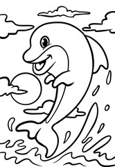 Coloring page outline of the sea ​​animals vector illustration in cute line cartoon style suitable for kid