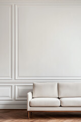 Minimalist sofa in elegant interior design