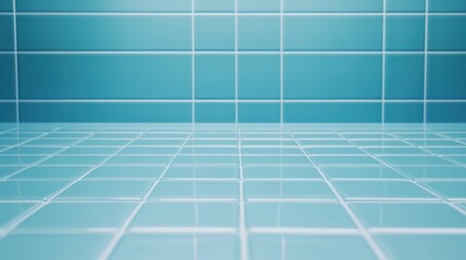 Obraz premium Light Blue Tile Background with Empty Space