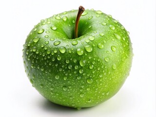 Fresh Green Juicy Apple Slice Isolated on White Background for Healthy Eating Concepts