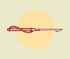 harpoon hand drawn vector illlustration