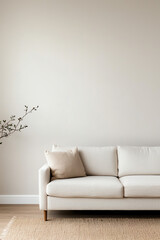 Modern sofa in a minimalist living room