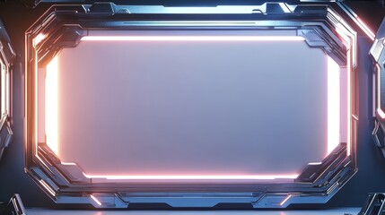 Futuristic Sci Fi Frame with Glowing Neon Lights