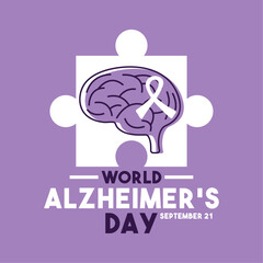 Vector Illustration of World Alzheimer's Day. September 21. Flat design vector. Poster, banner, card, background.