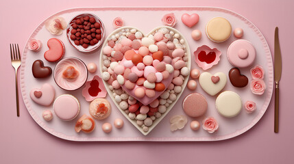 Valentine day table decoration 