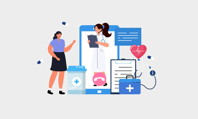 Telemedicine concept vector illustration. Doctor concept