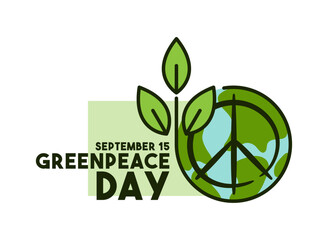 Vector Illustration of Greenpeace Day. September 15.