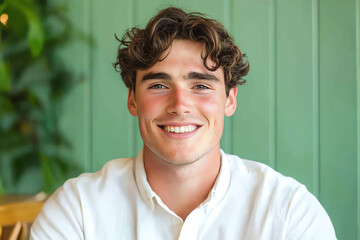 Young man smiling in casual attire.