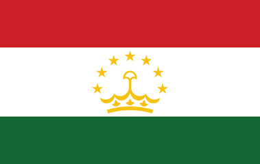 Tajikistan national flag vector design and illustration 