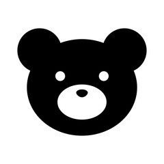 Teddy bear face silhouette icon. Vector.