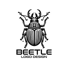 Stag Beetle Vector Logo Design