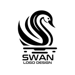 Naklejka premium Swan Vector Logo Design