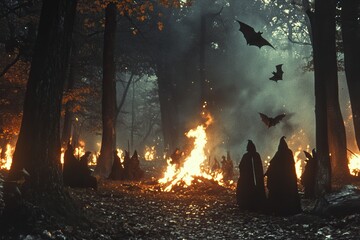 Group Witches Seen Gathering Around