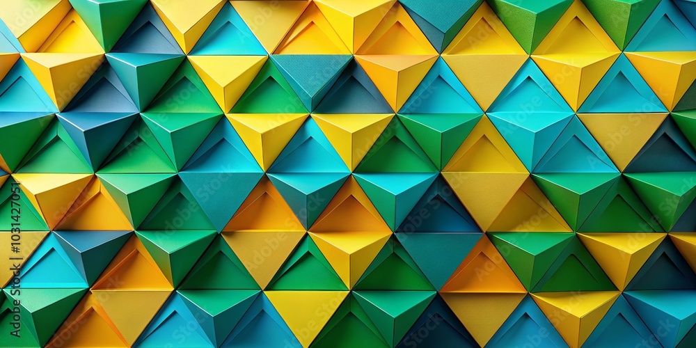 Poster geometric abstract background with triangles in vibrant summer colors for modern design
