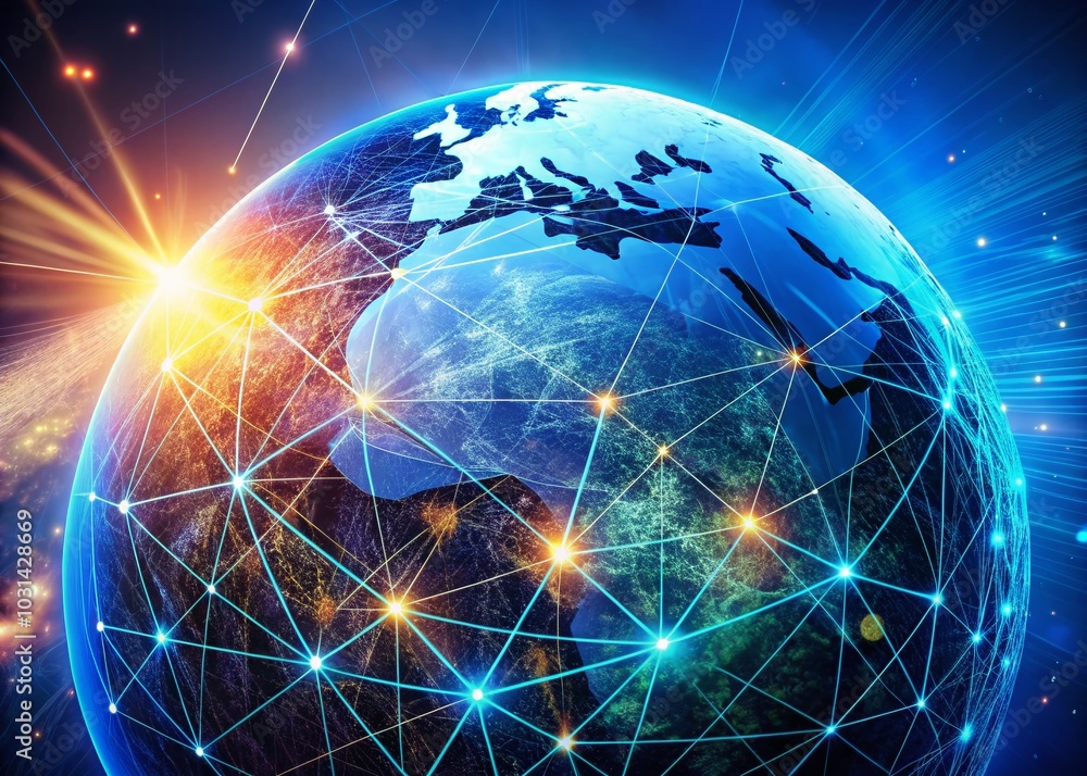 Poster global connectivity in a scanning landscape with networked globe visuals for ai technology