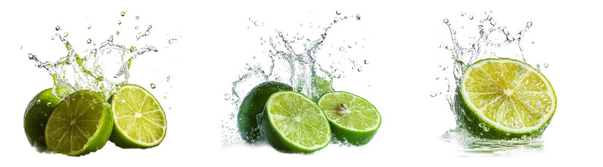Lime slices isolated on transparent PNG background perfect for food or drink designs