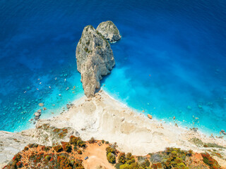 Landscape with Mizithres rocks, Keri Viewpoint in Zakynthos island, Greece