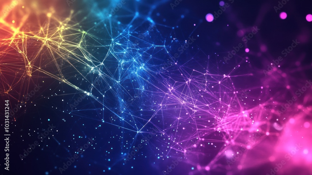 Poster cyber ​​abstract futuristic technology digital dots background built with different particles