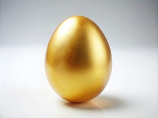 Golden Egg Isolated on White Background - Elegant Nature Photography