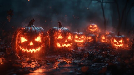 Seasonal decor, Halloween background wallpaper, beauty in fairy tale, magical atmosphere, Halloween banner background.