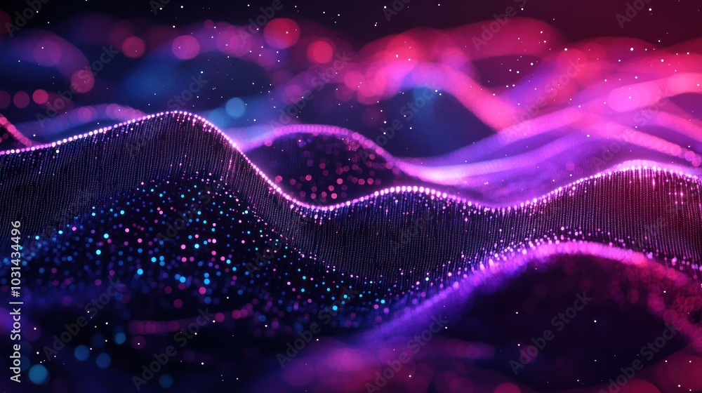 Poster cyber ​​abstract futuristic technology digital dots background built with different particles