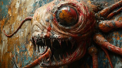 Glowing Eye of a Monstrous Creature: A Digital Painting