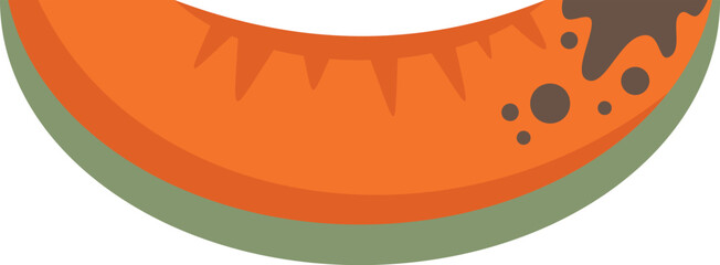 Obraz premium Slice of papaya showing the ripe orange flesh and seeds, ready to be eaten