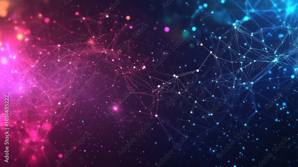 Poster cyber ​​abstract futuristic technology digital dots background built with different particles