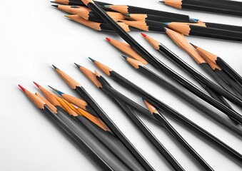 Lead pencil set against a white background.