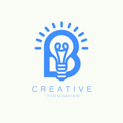 light Bulb B Letter vector logo design
