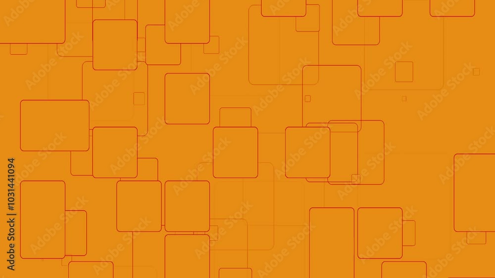 Poster lines and square shapes appearing and disappearing animation
