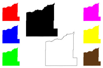 Haakon River County, State of South Dakota (U.S. county, United States of America, USA, U.S., US) map vector illustration, scribble sketch map