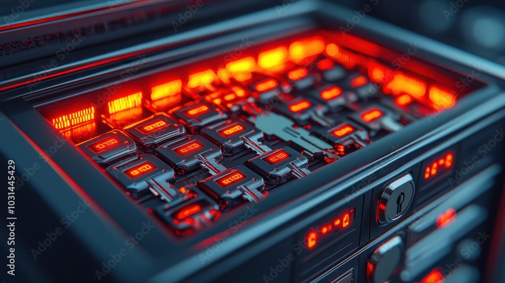 Aufkleber password manager app visualized as a glowing safe filled with keys and locks, privacy, security, fut