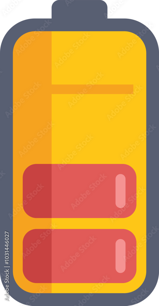 Aufkleber simple battery icon with a yellow indicator showing a charge of two out of three bars