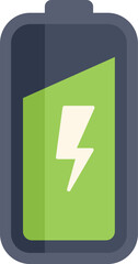 Green battery icon is showing the energy status indicator