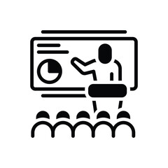 Black solid  icon for presenting