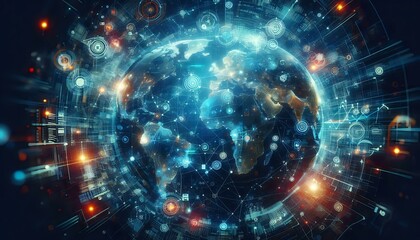 Fototapeta premium Global Connectivity: A Digital World Map