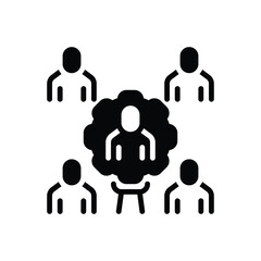 Black solid  icon for human resource