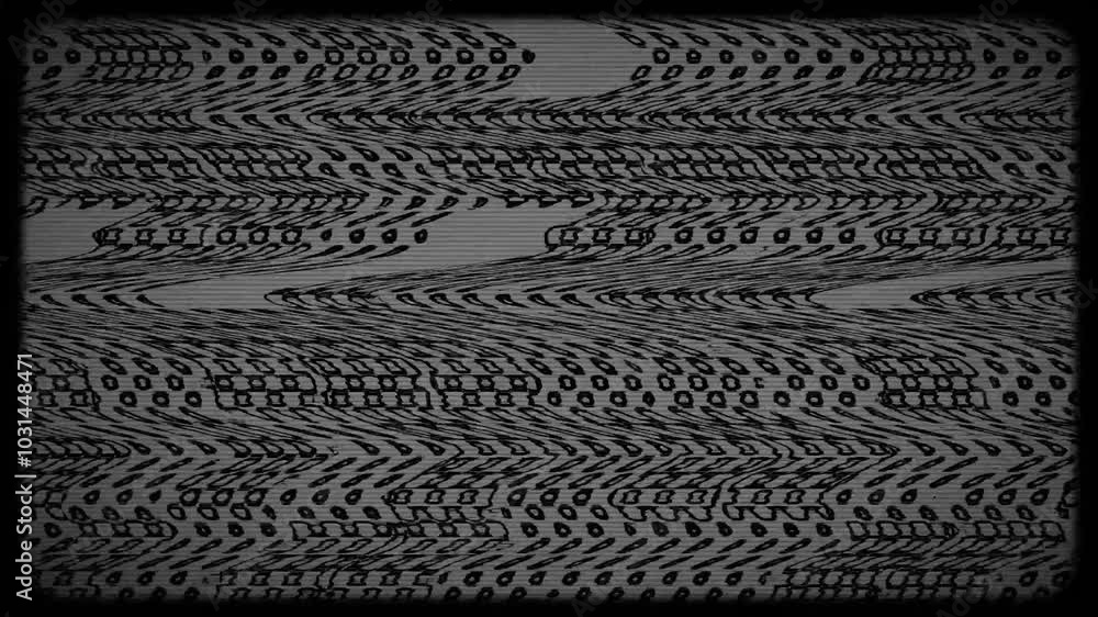 Poster old style film frame with dots and square shapes animation and distortion effects