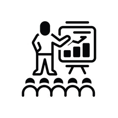 Black solid  icon for presentation