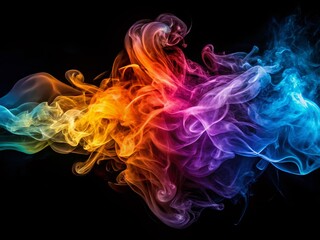 Obraz premium Hazy Steam and Smoke Effects on Black Background for Creative Illustrations